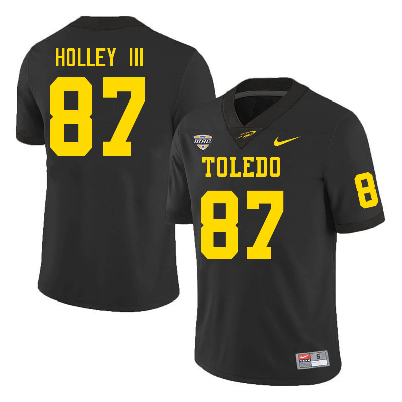 Toledo Rockets #87 Eric Holley III College Football Jerseys Stitched Sale-Black